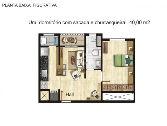 Apartamento com 1 Quarto à Venda, 40 m² em Centro - Santa Maria