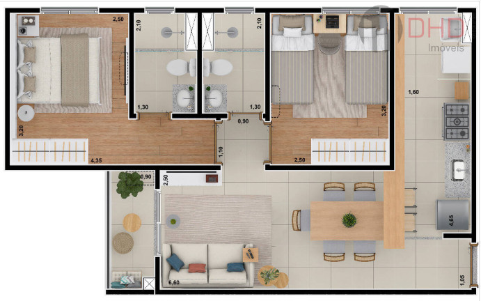 Imagem Apartamento com 2 Quartos à Venda, 55 m² em Jardim Europa - Sorocaba
