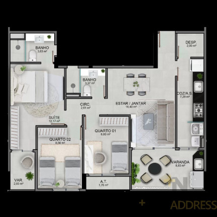 Imagem Apartamento com 3 Quartos à Venda, 85 m² em Jardim Camburi - Vitória