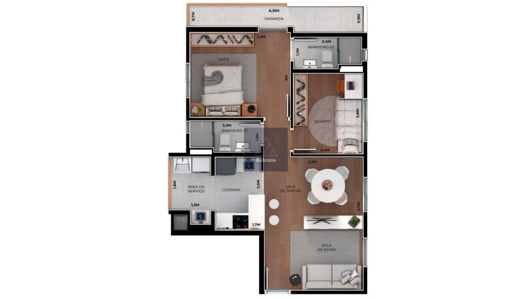 Imagem Apartamento com 2 Quartos à Venda, 63 m² em Boa Vista - Curitiba Imagem Apartamento com 2 Quartos à Venda, 63 m² em Boa Vista - Curitiba