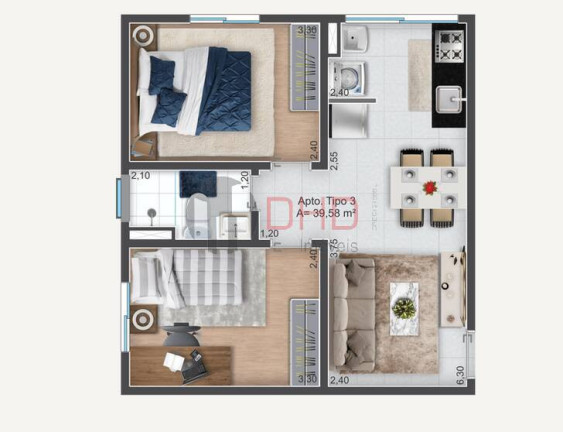 Imagem Apartamento com 2 Quartos à Venda, 40 m² em Recreio Dos Sorocabanos - Sorocaba