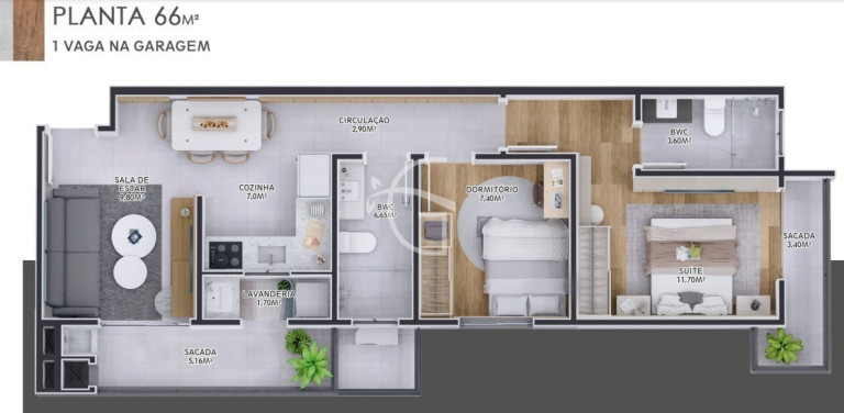 Imagem Apartamento com 2 Quartos à Venda, 65 m² em Costa E Silva - Joinville