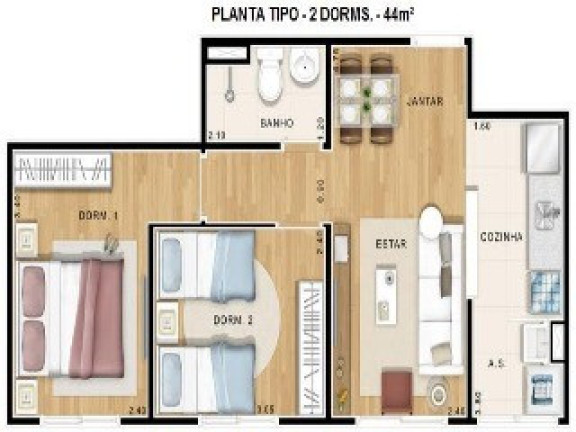 Imagem Imóvel com 2 Quartos à Venda, 45 m² em Itaquera - São Paulo