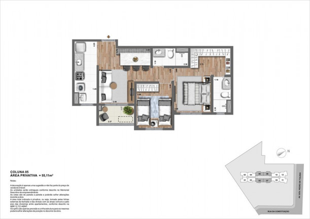 Imagem Apartamento com 2 Quartos à Venda, 54 m² em Bonfim - Campinas