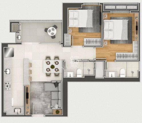 Imagem Apartamento com 2 Quartos à Venda, 73 m² em Tabuleiro - Camboriú