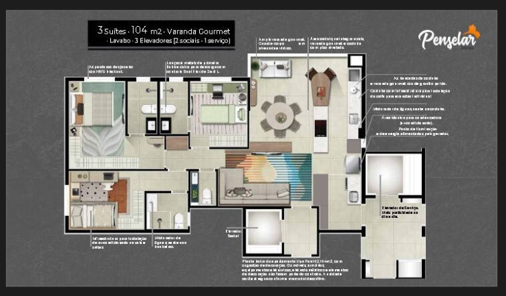 Imagem Apartamento com 3 Quartos à Venda, 104 m² em Centro - São Caetano Do Sul