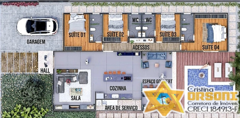 Casa de Condomínio com 4 Quartos à Venda, 400 m² em Ubatuba Country - Ubatuba