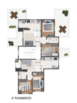 Imagem Apartamento com 2 Quartos à Venda, 46 m² em Cruzeiro - São José Dos Pinhais