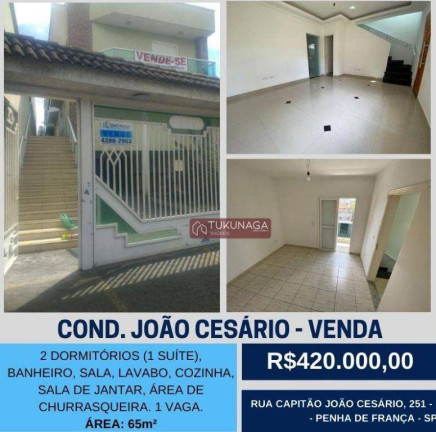 Sobrado com 2 Quartos à Venda, 65 m² em Penha De França - São Paulo