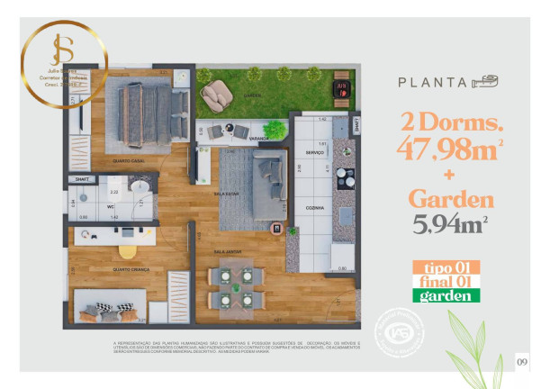 Imagem Apartamento com 2 Quartos à Venda, 47 m² em Saltinho - Paulínia