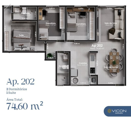 Imagem Apartamento com 3 Quartos à Venda, 74 m²