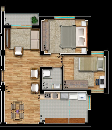 Imagem Imóvel com 2 Quartos à Venda, 54 m² em Grajaú - São Paulo