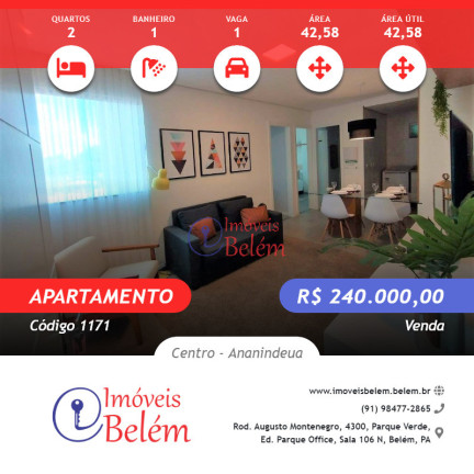 Imagem Apartamento com 2 Quartos à Venda, 42 m² em Centro - Ananindeua Imagem Apartamento com 2 Quartos à Venda, 42 m² em Centro - Ananindeua
