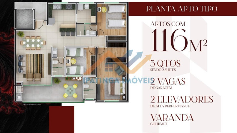 Imagem Apartamento com 3 Quartos à Venda, 116 m² em Centro - Coronel Fabriciano
