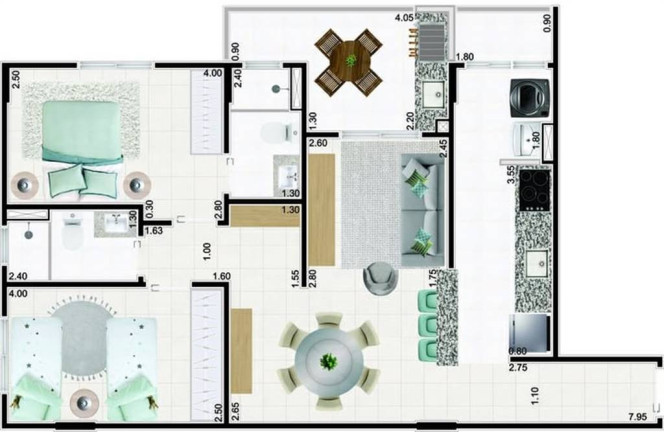 Imagem Apartamento com 2 Quartos à Venda, 80 m² em Caiçara - Praia Grande