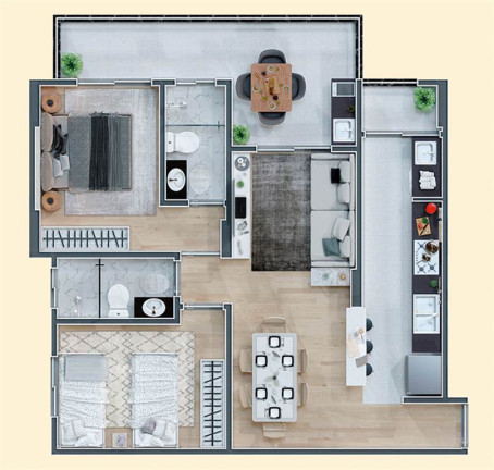 Imagem Apartamento com 2 Quartos à Venda, 73 m² em Mirim - Praia Grande