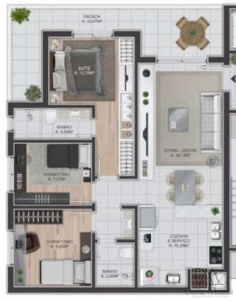Imagem Apartamento com 3 Quartos à Venda, 106 m² em Nossa Senhora De Lourdes - Caxias Do Sul