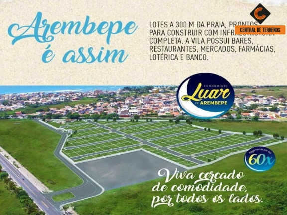 Imagem Terreno à Venda, 160 m² em Arembepe - Camaçari Imagem Terreno à Venda, 160 m² em Arembepe - Camaçari
