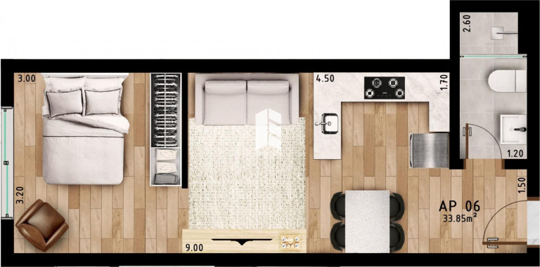 Imagem Imóvel com 1 Quarto à Venda, 33 m² em Camobi - Santa Maria
