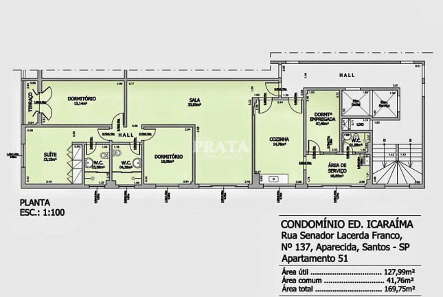 Imagem Apartamento com 3 Quartos para Alugar, 128 m² em Aparecida - Santos Imagem Apartamento com 3 Quartos para Alugar, 128 m² em Aparecida - Santos