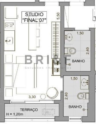 Imagem Apartamento com 1 Quarto à Venda, 30 m² em Brooklin - São Paulo