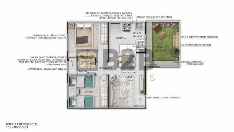 Imagem Apartamento com 2 Quartos à Venda, 39 m² em Jardim Vitória - Bauru Imagem Apartamento com 2 Quartos à Venda, 39 m² em Jardim Vitória - Bauru