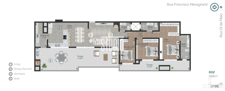Imagem Cobertura com 3 Quartos à Venda, 199 m² em Centro - Garibaldi Imagem Cobertura com 3 Quartos à Venda, 199 m² em Centro - Garibaldi