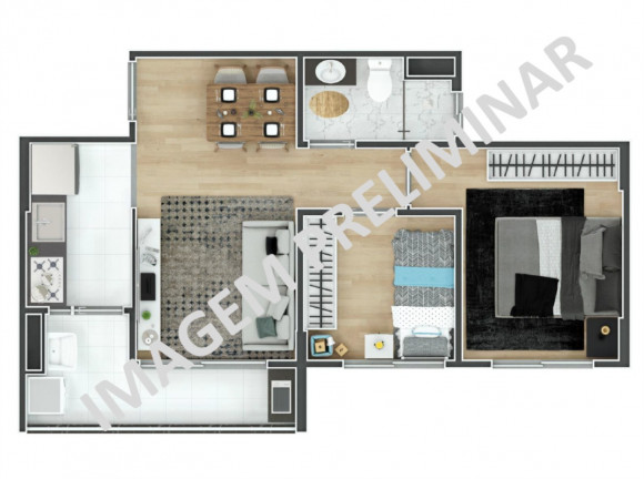Imagem Imóvel com 2 Quartos à Venda, 37 m² em Jardim São Luís - São Paulo