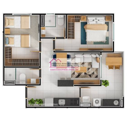 Imagem Apartamento com 2 Quartos à Venda, 60 m² em Jardim Britânia - Caraguatatuba