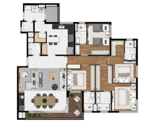 Imagem Apartamento com 4 Quartos à Venda, 159 m² em Vila Aviação - Bauru Imagem Apartamento com 4 Quartos à Venda, 159 m² em Vila Aviação - Bauru