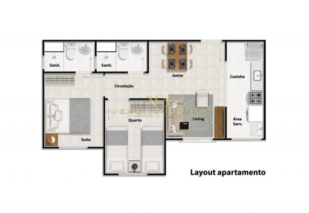 Imagem Apartamento com 2 Quartos à Venda, em Recreio Ipitanga - Lauro De Freitas Imagem Apartamento com 2 Quartos à Venda, em Recreio Ipitanga - Lauro De Freitas