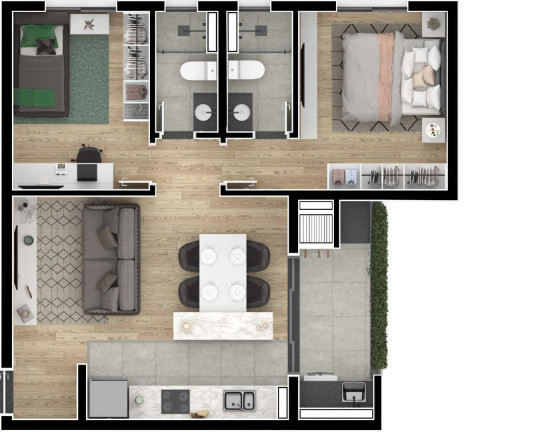 Imagem Apartamento com 3 Quartos à Venda, 85 m² em Boa Vista - Curitiba
