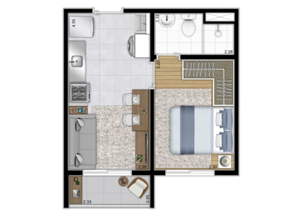 Imagem Apartamento com 1 Quarto à Venda, 31 m² em Chácara Santo Antônio (zona Sul) - São Paulo Imagem Apartamento com 1 Quarto à Venda, 31 m² em Chácara Santo Antônio (zona Sul) - São Paulo