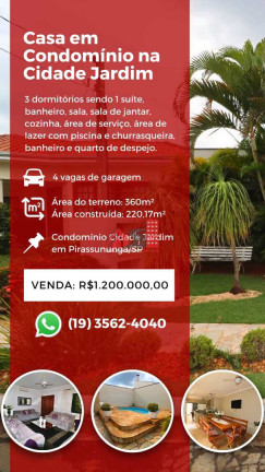Imagem Casa de Condomínio com 3 Quartos à Venda, 360 m² em Cidade Jardim - Pirassununga Imagem Casa de Condomínio com 3 Quartos à Venda, 360 m² em Cidade Jardim - Pirassununga