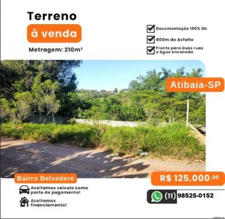 Terreno à Venda, 195 m² em Atibaia Belvedere - Atibaia