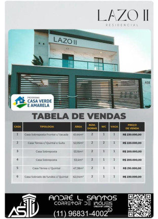 Casa de Condomínio com 2 Quartos à Venda, 61 m² em Melvi - Praia Grande