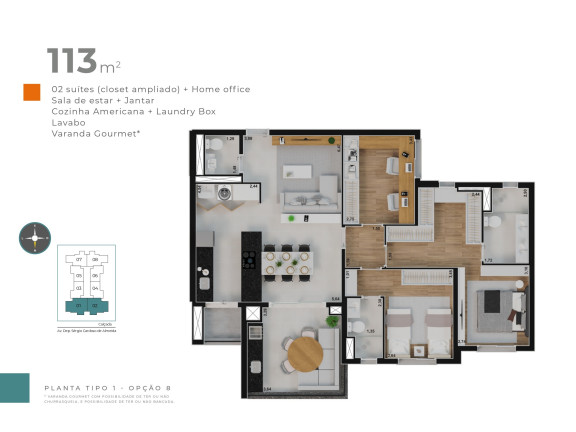 Imagem Imóvel com 3 Quartos à Venda, 113 m² em Jardim Olhos Dagua - Ribeirão Preto