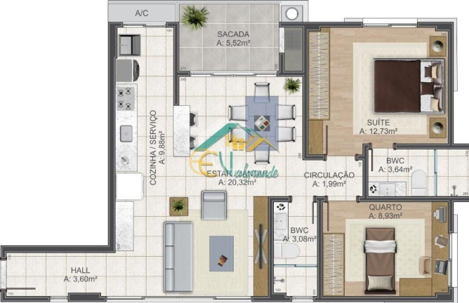 Imagem Apartamento com 2 Quartos à Venda, 81 m² em Centro - Pinhais