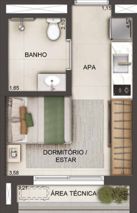 Imagem Imóvel com 1 Quarto à Venda, 22 m² em Brooklin Novo - São Paulo Imagem Imóvel com 1 Quarto à Venda, 22 m² em Brooklin Novo - São Paulo