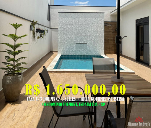Casa com 3 Quartos à Venda, 198 m² em Jardim Piemonte - Indaiatuba