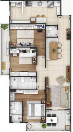 Imagem Apartamento com 3 Quartos à Venda, 105 m² em Guilhermina - Praia Grande