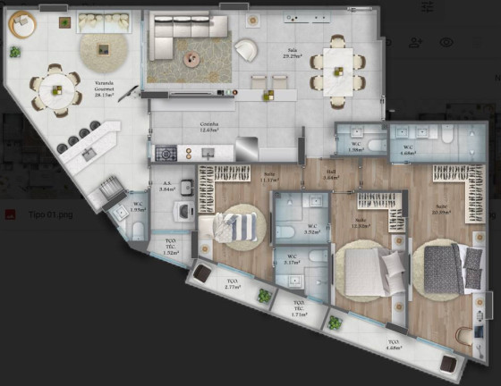 Imagem Apartamento com 3 Quartos à Venda, 149 m² em Forte - Praia Grande