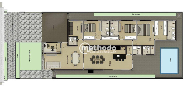 Casa com 3 Quartos à Venda, 213 m² em Parque Brasil 500 - Paulínia
