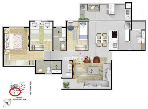Imagem Apartamento com 2 Quartos à Venda, 92 m² em Campestre - Santo André Imagem Apartamento com 2 Quartos à Venda, 92 m² em Campestre - Santo André