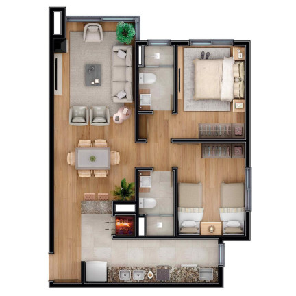 Imagem Apartamento com 1 Quarto à Venda, 55 m² em Carniel - Gramado Imagem Apartamento com 1 Quarto à Venda, 55 m² em Carniel - Gramado