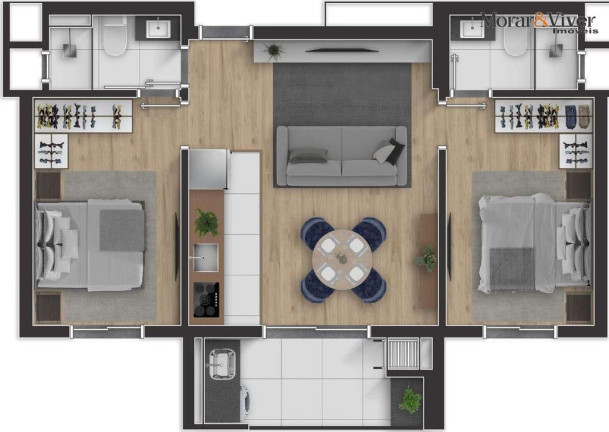 Imagem Apartamento com 2 Quartos à Venda, 57 m² em Portão - Curitiba