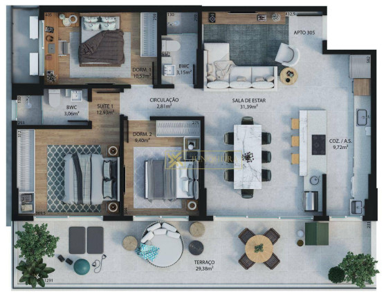 Imagem Apartamento com 3 Quartos à Venda, 112 m² em Estreito - Florianópolis