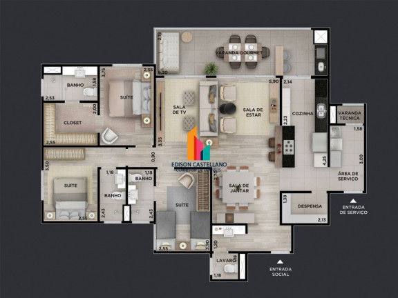 Imagem Apartamento com 3 Quartos à Venda, 113 m² em Jardim Campos Elísios - Jundiaí