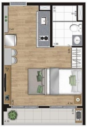 Imagem Apartamento com 1 Quarto à Venda, 34 m² em Belenzinho - São Paulo