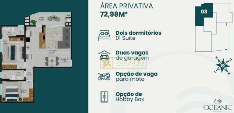 Imagem Apartamento com 2 Quartos à Venda, 73 m² em Barreiros - São José